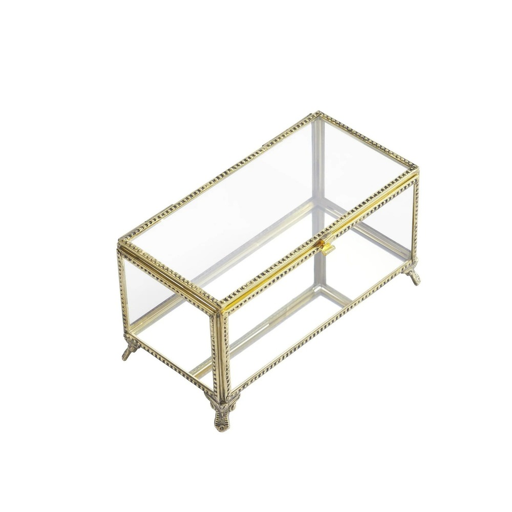 Tall Gold Brass‎ & Glass Decorative Storage Box – My Texas House, Walmart 2025